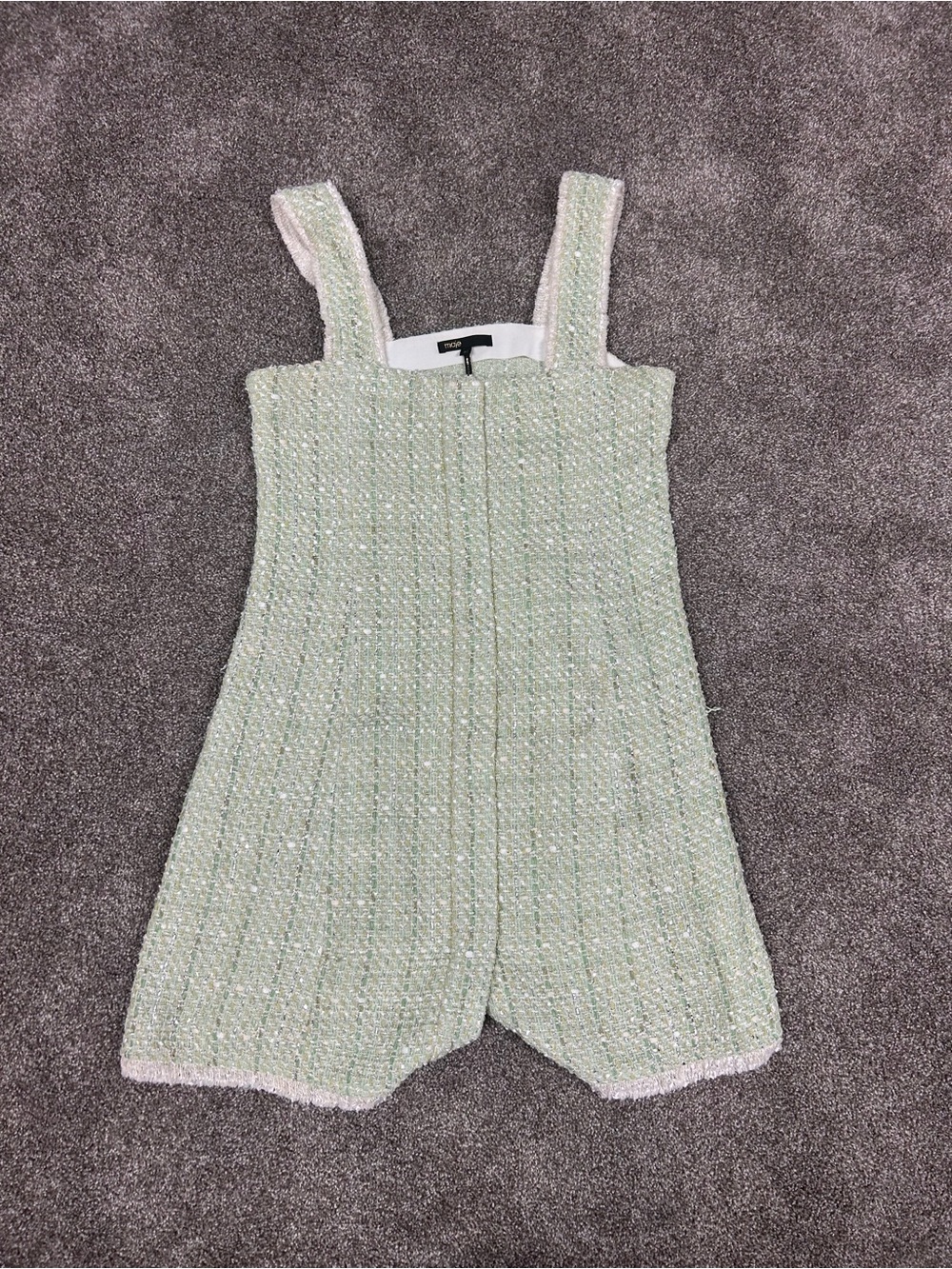 Maje Light Mint Tweed Mini Dress